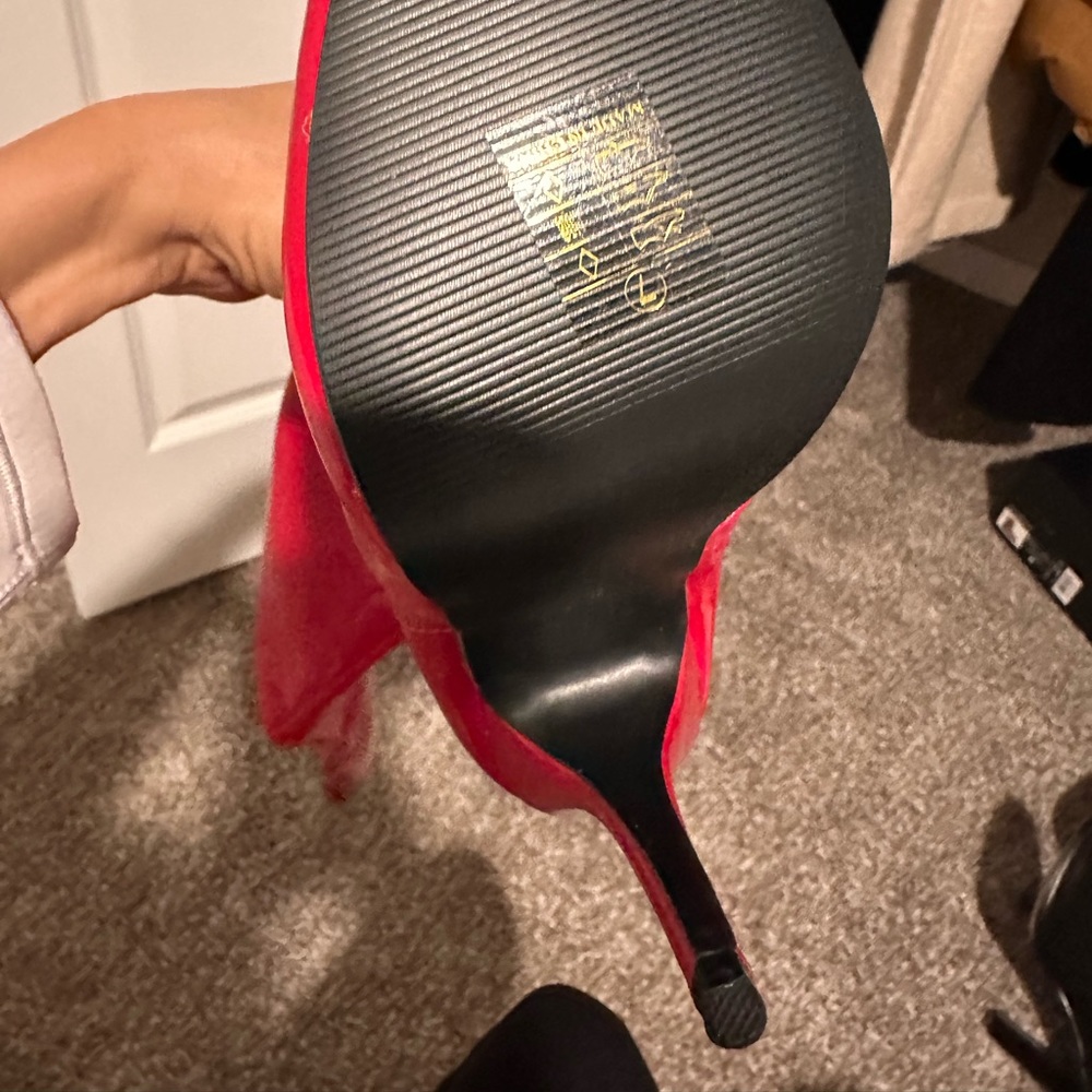 Red HOT thigh high boots size 7. Never been worn, new in box!!
